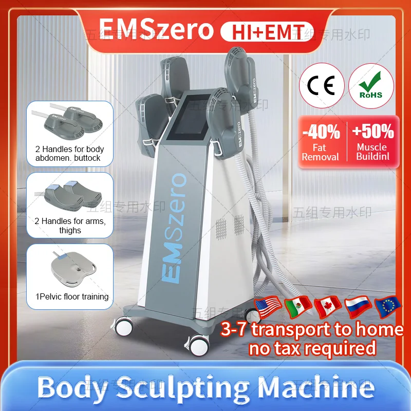 

2024 Newest Update DLS-EMSLIM RF Nova hi-emt Machine with 5 pcs NEO Handles With Pelvic Stimulation Pads Optional