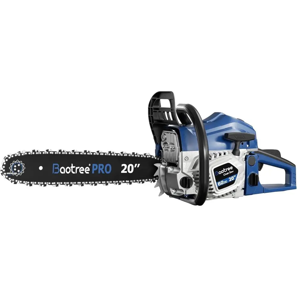 

Gas Chainsaw 62CC 20 Inch Professional Powerful 2-Stroke Engine for Tree Cutting, Logging and Firewood with Chain Brake
