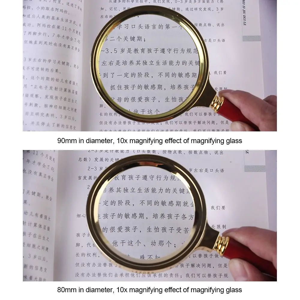 Professional HD 70/80/90/100mm Handheld Microscope Reading Jewelry Magnifiers Magnifying Glass Lens