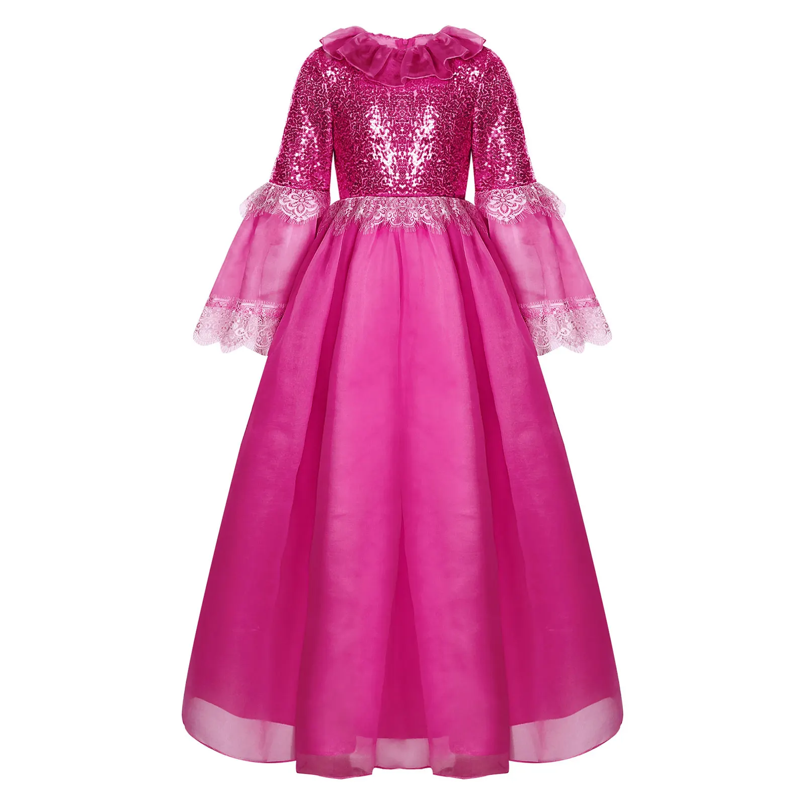 Children Sequin Lace Formal Dress Modern Dance Costumes Holy Communion Prom Vestidos for Birthday Party Evening Ball Gowns