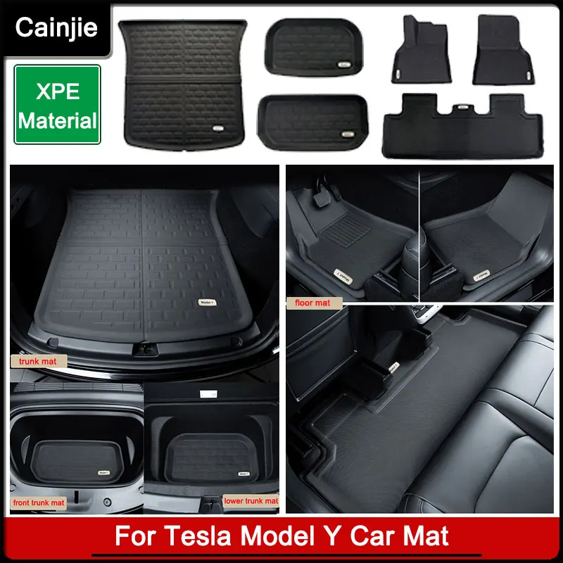 For Tesla Model Y Mat Accessories Support model y 2023 2022 2021 Car Full Set XPE All Weather Pads - Floor & Trunk Mat