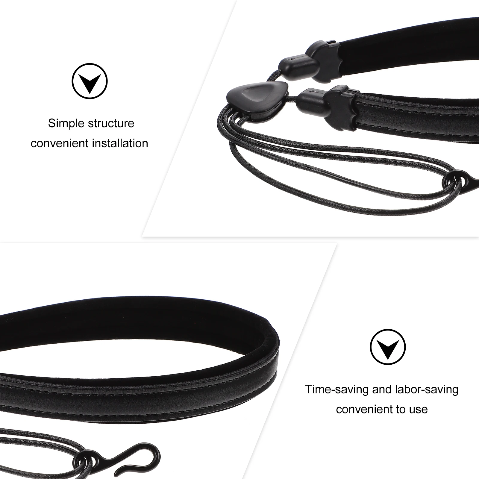 

Saxophone Strap Neck Hanging Adjustable for Alto Musical Instrument Accessory Shoulder Belt Straps Black Durable