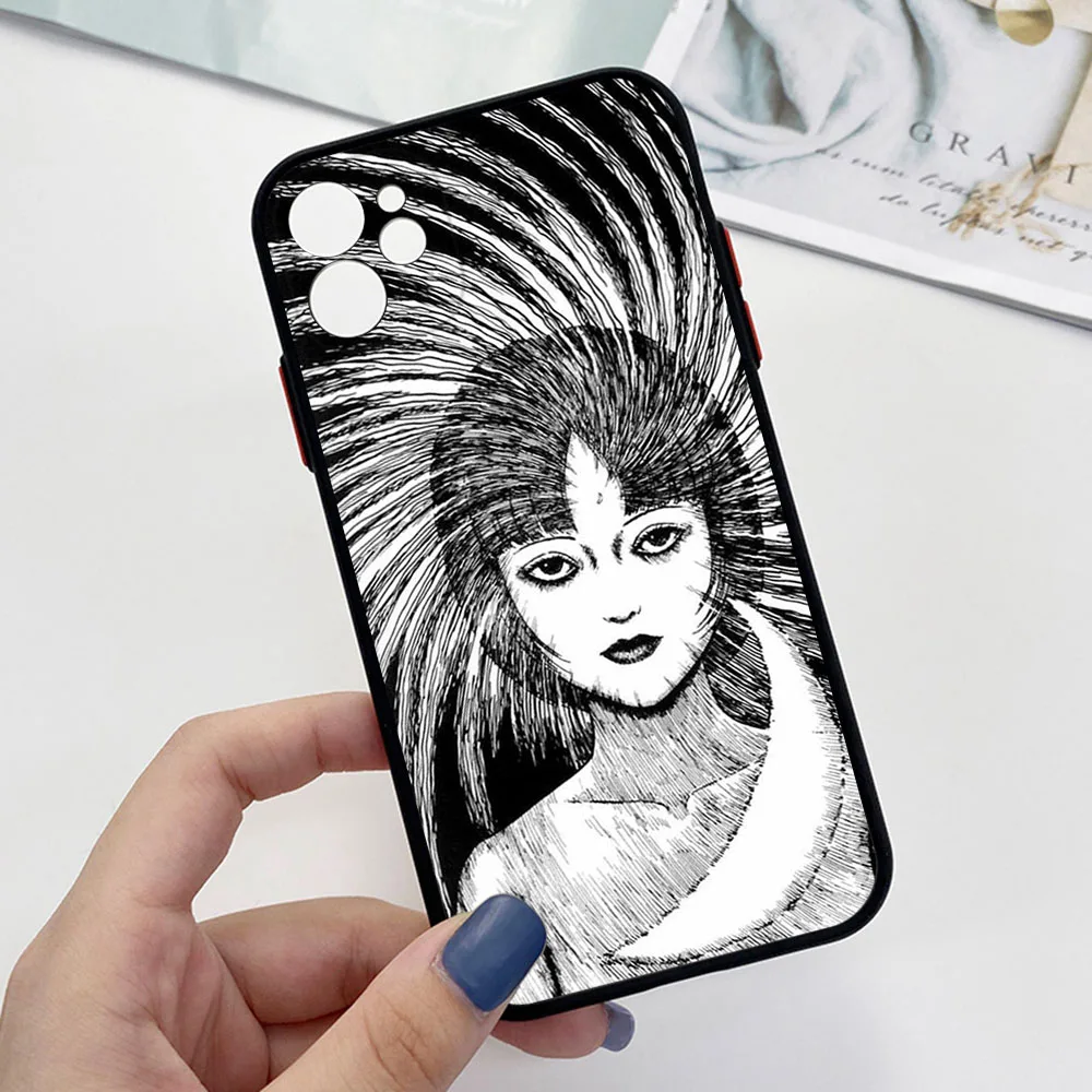 New Trend Tomie Tees Comic Junji ito Phone Case For iPhone 16 15 14 11 12 13 Pro Max Mini X XR XS 7 8 Plus SE Translucent Cover