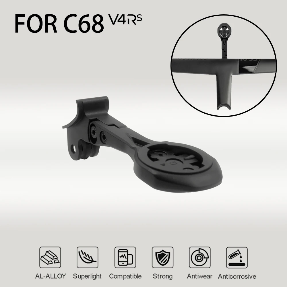 Integrated Handlebar Computer Mount Compatible with GoPro Garmin Bryton Wahoo  for C68 V4RS CC.01