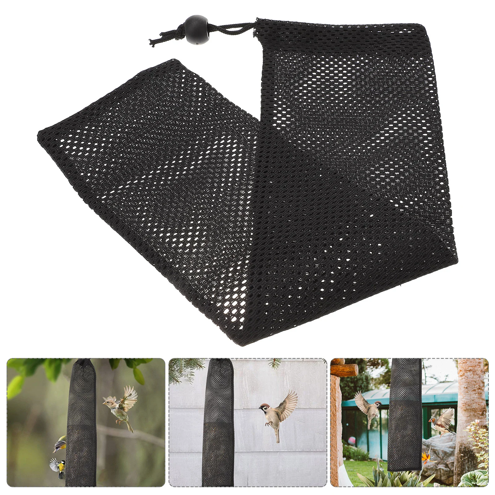 6 Pcs Mesh Bag Non-leaking Bird Feeder Feeders Feeding Polyester Food Container