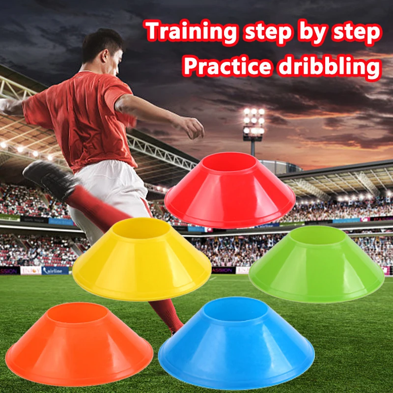 10pcs ชุดกรวยฟุตบอลอุปกรณ์การฝึกอบรมสําหรับเด็ก Pro Disc Cones Agility การออกกําลังกายอุปสรรคหลีกเลี่ยงกีฬาอุปกรณ์การฝึกอบรม