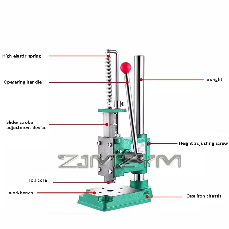 Hand Punch Press Industrial Manual Press Desktop Micro Round Square Head Punching Hand Mini Press