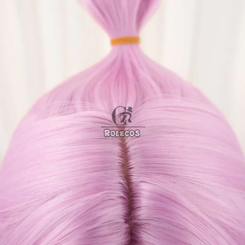 ROLECOS cheveux synthétiques jeu LOL Prestige esprit fleur Lux Cosplay perruques Lux Halloween 50 cm femmes longue rose perruque cheveux synthétiques