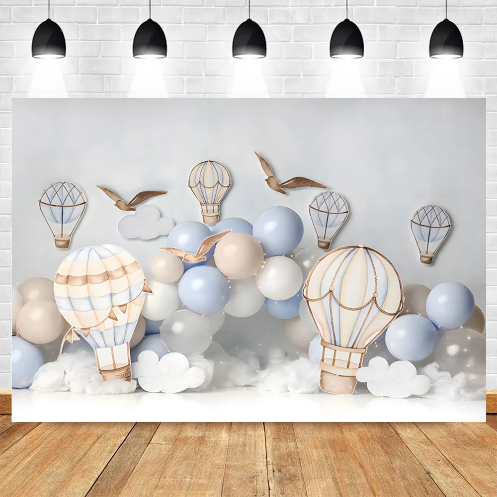 Ai Balloon ฉากหลังวันเกิด1st เด็กทารกแรกเกิดของตกแต่งโต๊ะปาร์ตี้อาบน้ำภาพเด็กทารกพื้นหลังเค้ก