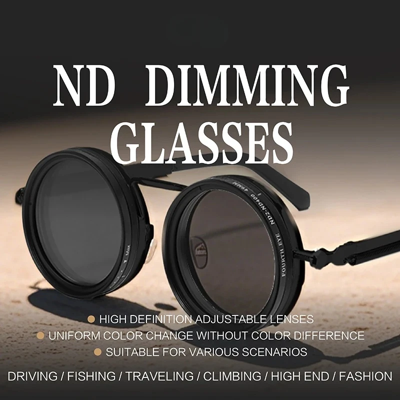 ND9 adjustable light reduction sunglasses fishing driving filter retro glasses anti-ultraviolet personality polarized sunglasses