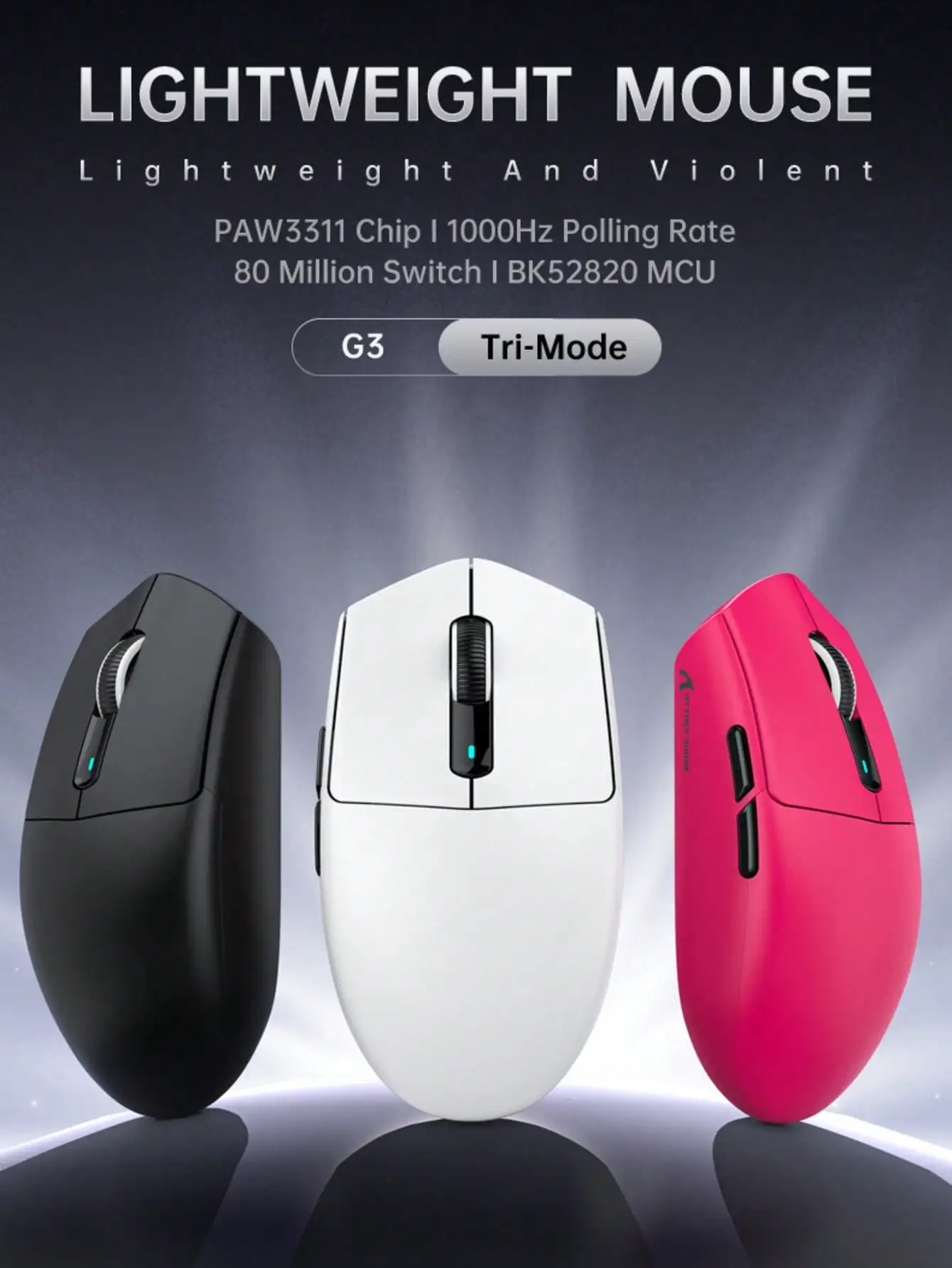 G3 wireless bluetooth mouse game e-sports long battery life three-mode lightweight mouse