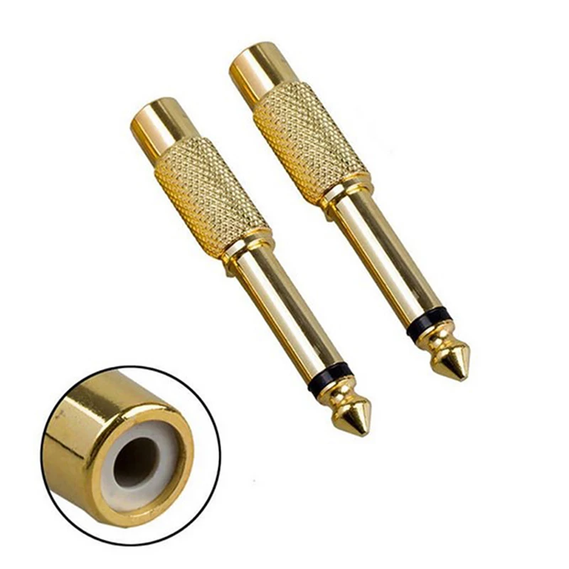 1Pc Gold Plated 6.35mm 1/4