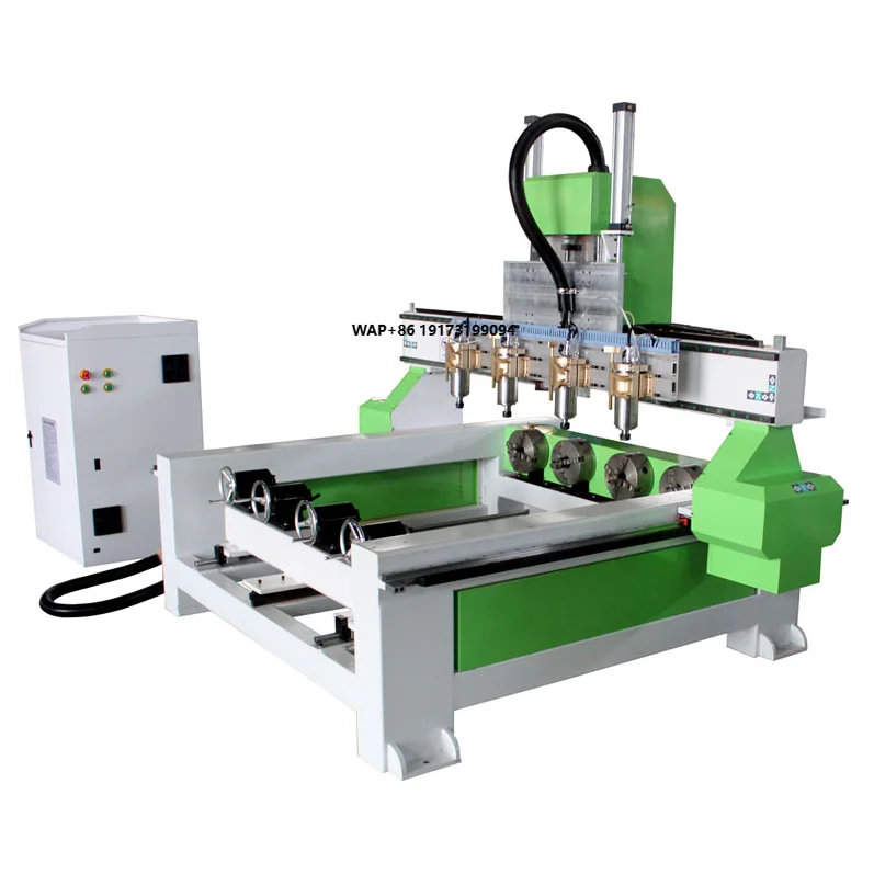 4 Axis Rotary Device Cylinder Engraving Wood Staircase Making CNC Router Machine