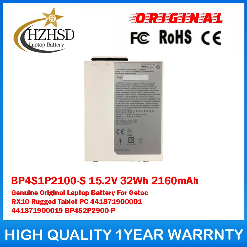 

BP4S1P2100-S 15.2V 32Wh 2160mAh Genuine Original Laptop Battery For Getac RX10 Rugged 441871900001 441871900019 BP4S2P2900-P
