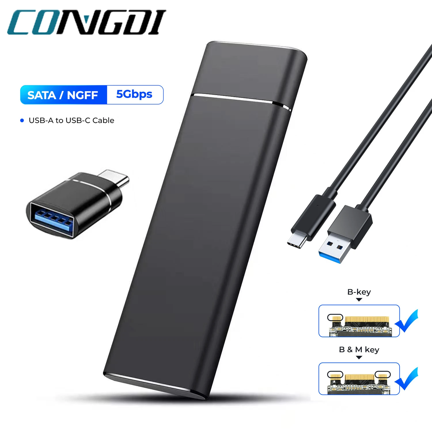 M.2 SSD Case NGFF USB Type C Gen1 5Gbps SSD Case M2 SATA NGFF Enclosure Case for SSD M2 NGFF External Hard Disk Box M.2 PC Case