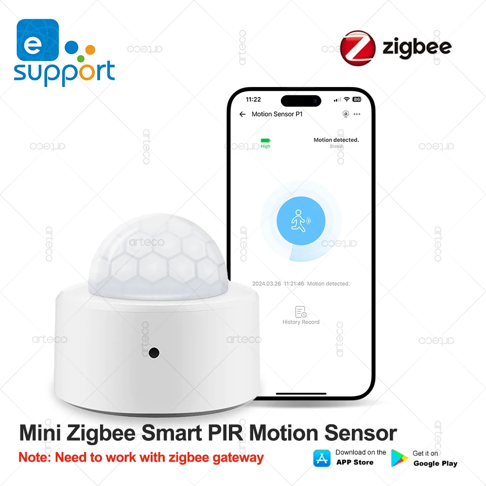 EWelink Zigbee Human Motion Sensor Smart Human Body PIR Motion Sensor Infrared Detector Works With Zigbee2mqtt Home Assistant