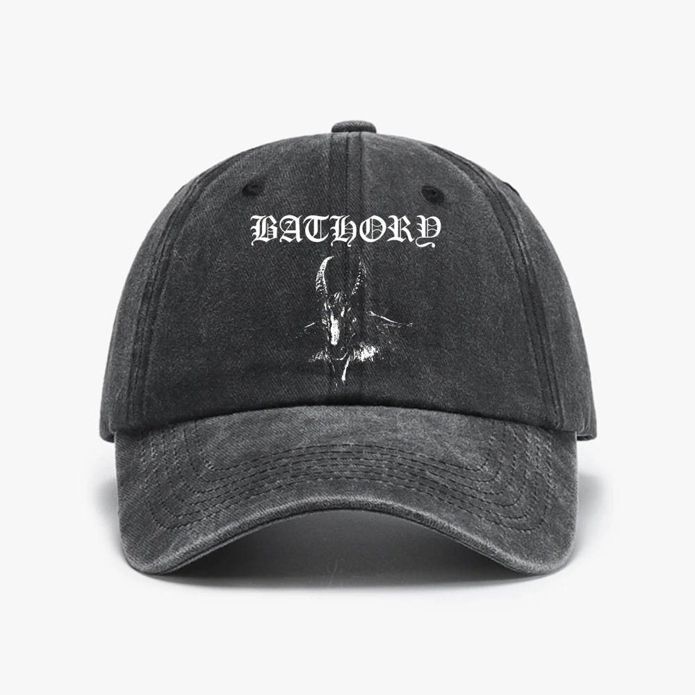 

Bathory print Baseball Cap Men Women Distressed Washed Snapback Hat Outdoor Running adjustable Golf Hats