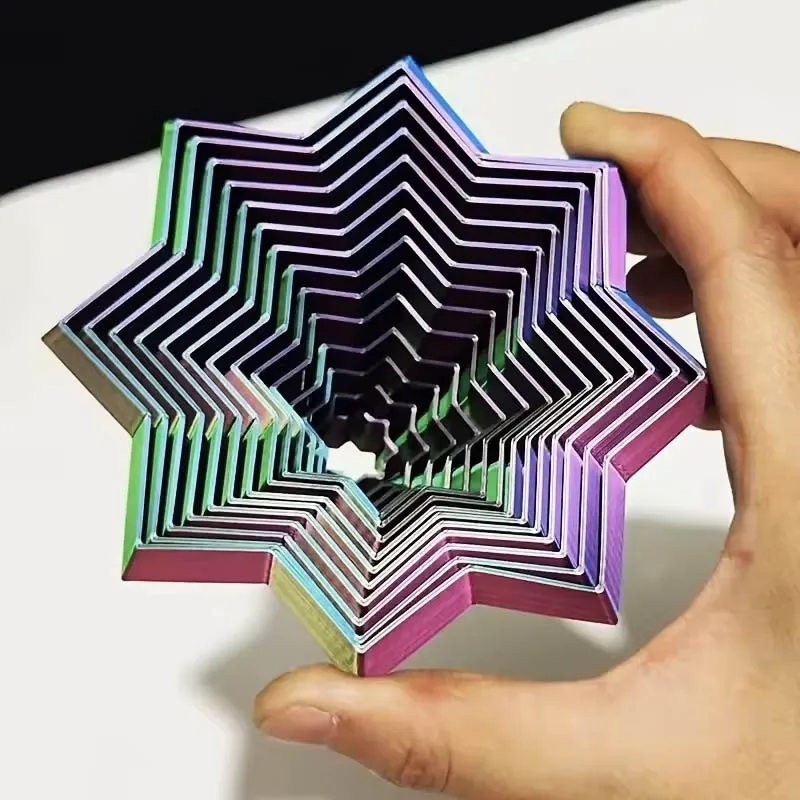 Фрактальная шестиугольная игрушка с 3D принтом, завораживающий спиральный дизайн для взрослых, карманное средство для снятия размеров, изысканный декор, подарочные товары Фрактальная шестиугольная игрушка с 3D принтом, завораживающий спиральный дизайн для взрослых, карманное средство для снятия размеров, изысканный декор, подарочные товары