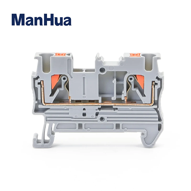 ManHua 10Pcs PT2.5 Din Rail Terminal Block Push In Terminal Connector Spring Screwless Electrical Wire Conductor Terminal Block