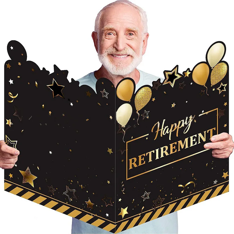 Happy Retirement Card Party Provides Large Retirement Greeting Cards  Message Books Giant Retirement Commemorative Cards