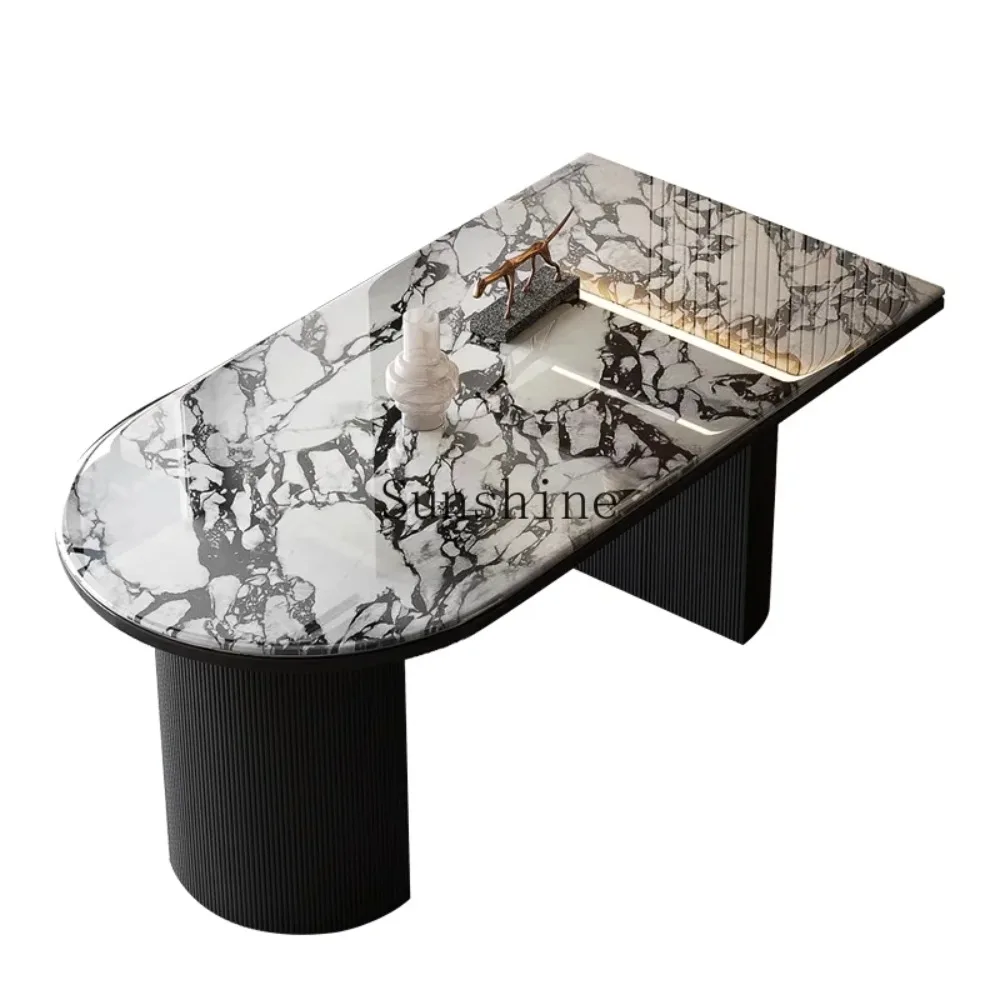 Semicircular island marble dining table simple small household table