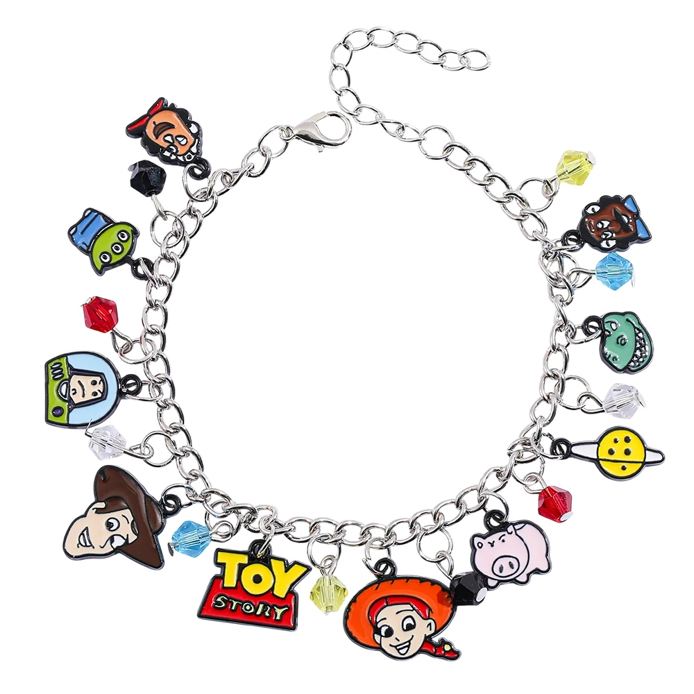 Pulsera con colgante de Metal de la serie Toy Story de dibujos animados de Anime, juguete bonito de moda, regalo de joyería para amigos