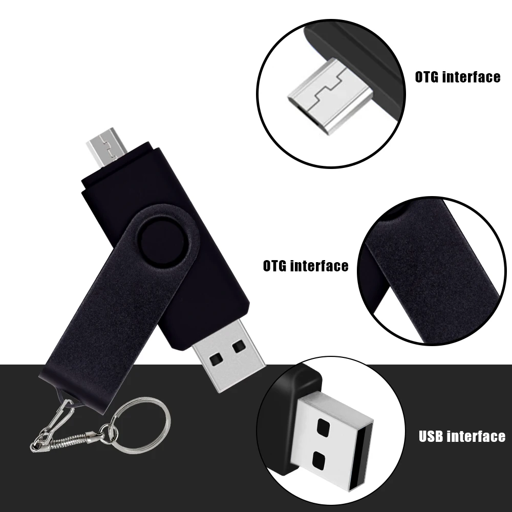 Movimentação de alta velocidade do armazenamento externo do dobro da pena da aplicação micro vara de usb da movimentação otg 64 gb 32 gb 16 gb 8 gb 4 gb da pena