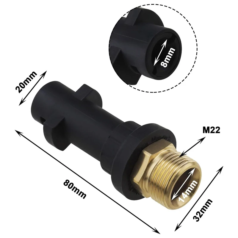Pressure Washer Gun Adapter with M22 Quick Connect Male Fitting Compatible with Karcher K2 K3 K4 K5 K6 K7 High Pressure Washer