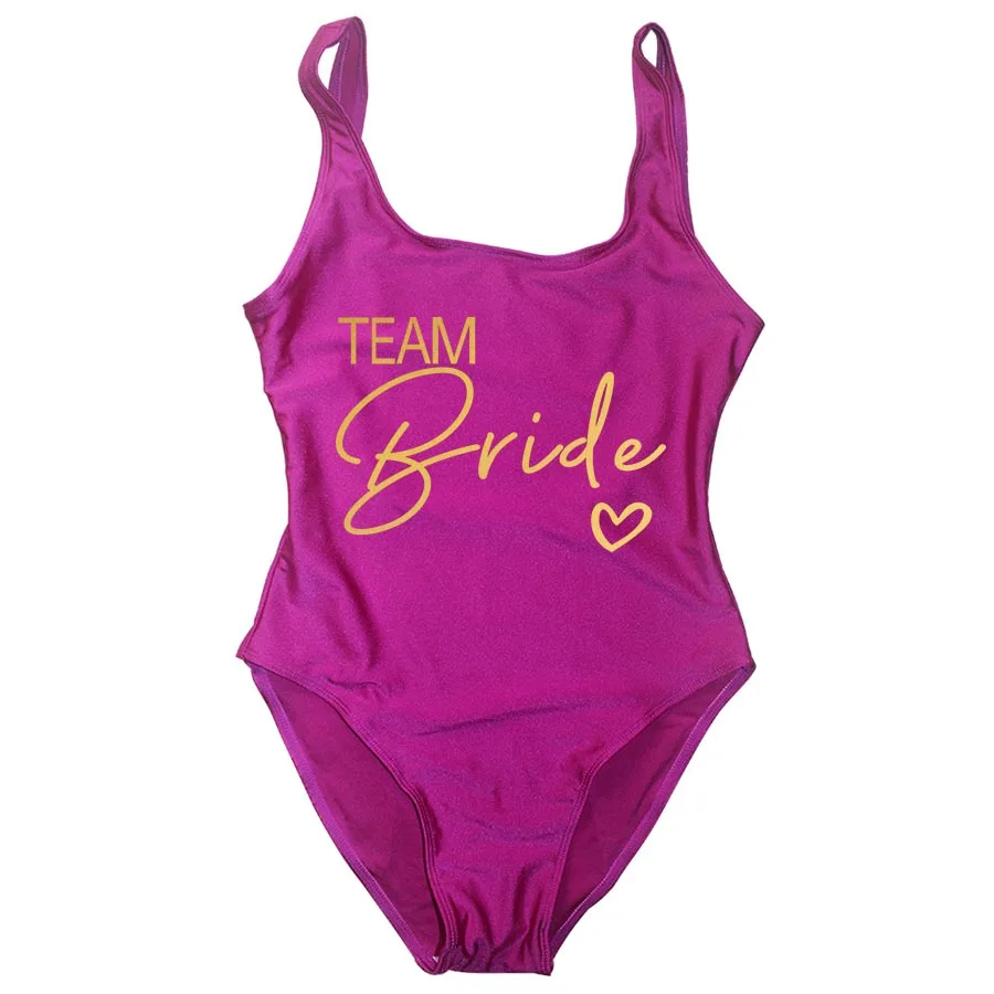 Bulk Bride Swimsuit Women 2023 New Team Bride One-Piece Swimwear For Bachelor Party Hen Party Bathing Suits Whosale Link