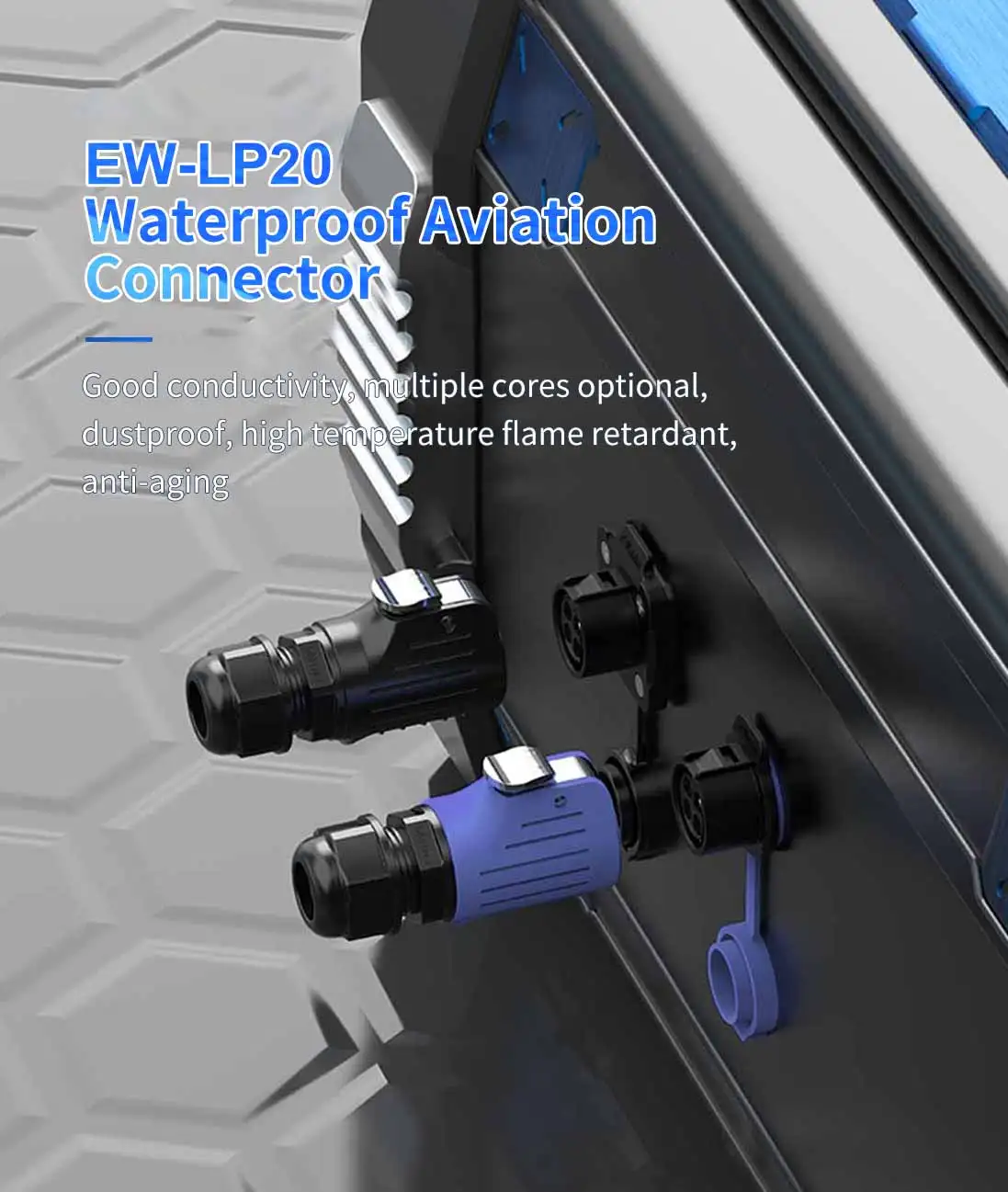 E-WeiChat LP20 IP68 Wasserdichter Runder Hochleistungsstecker 2-12 Pin Stecker + Buchse Schnellverbindung für Industrieautomation – Detail 1