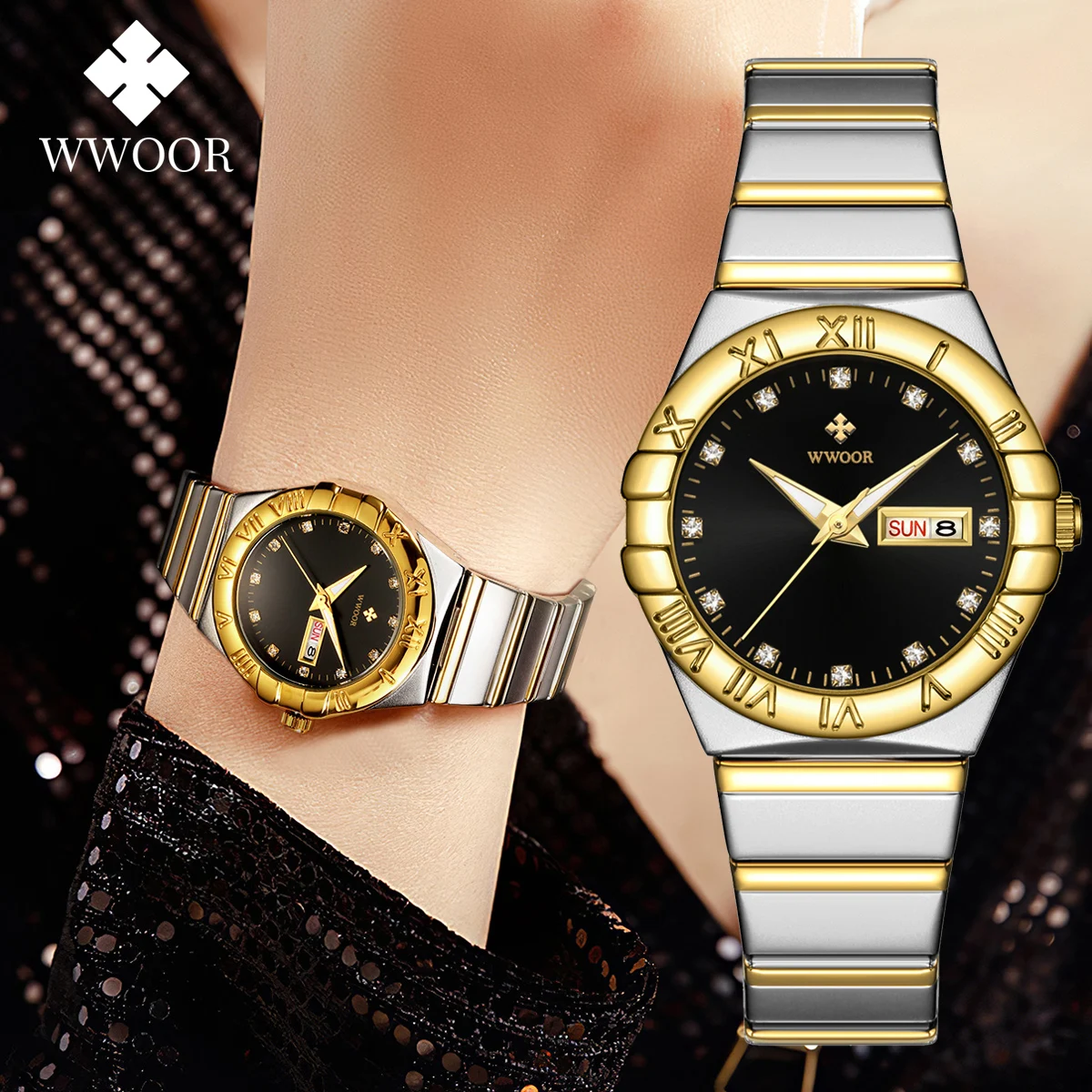 WWOOR Female New Famous luxury brands White Women Watch Small Steel Bracelet Wristwatch Ladies Waterproof Relogio Feminino 2023