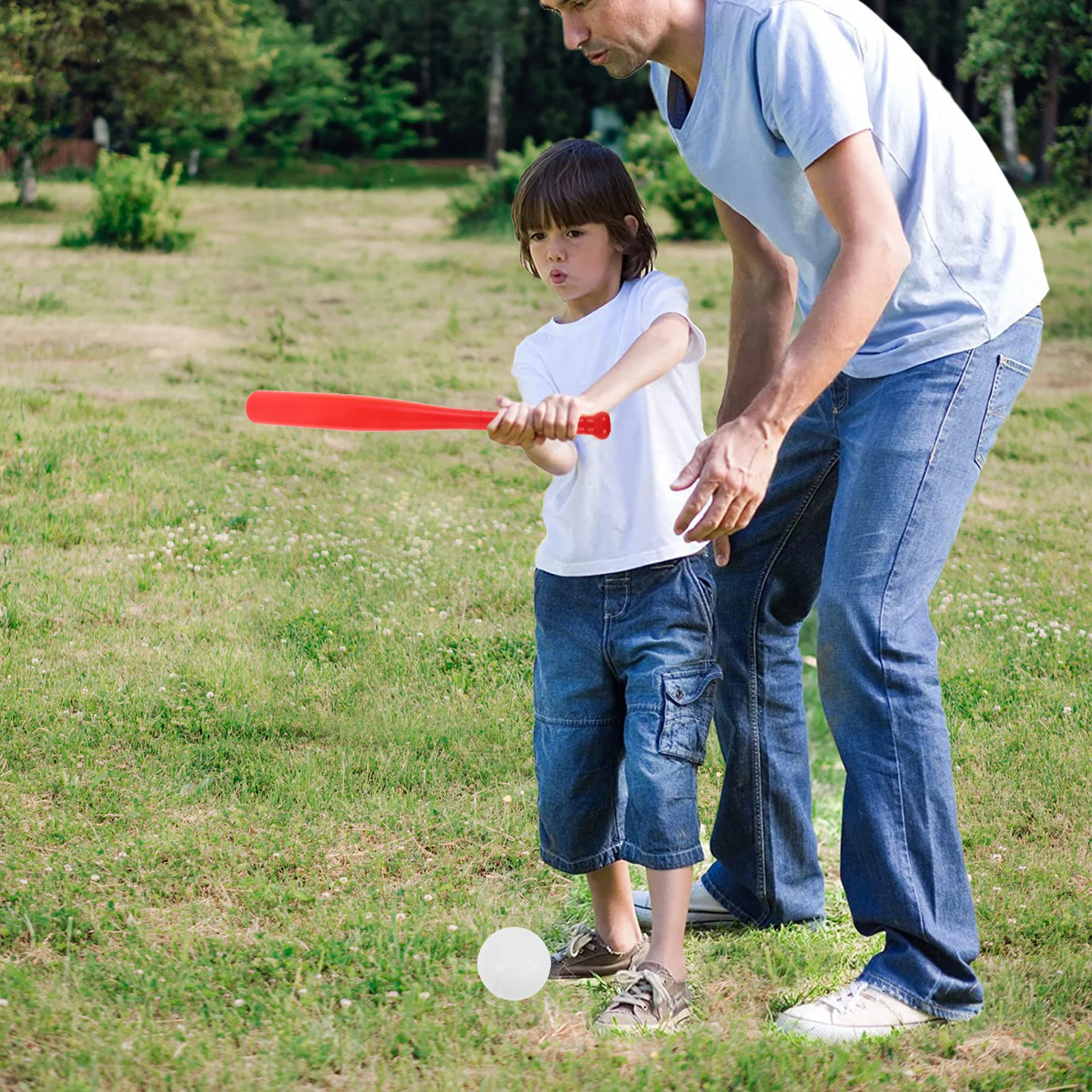 2 set di oggetti di scena per mazza da baseball per allenamento all'aperto, giocattoli per bambini, bambini, cortile esterno