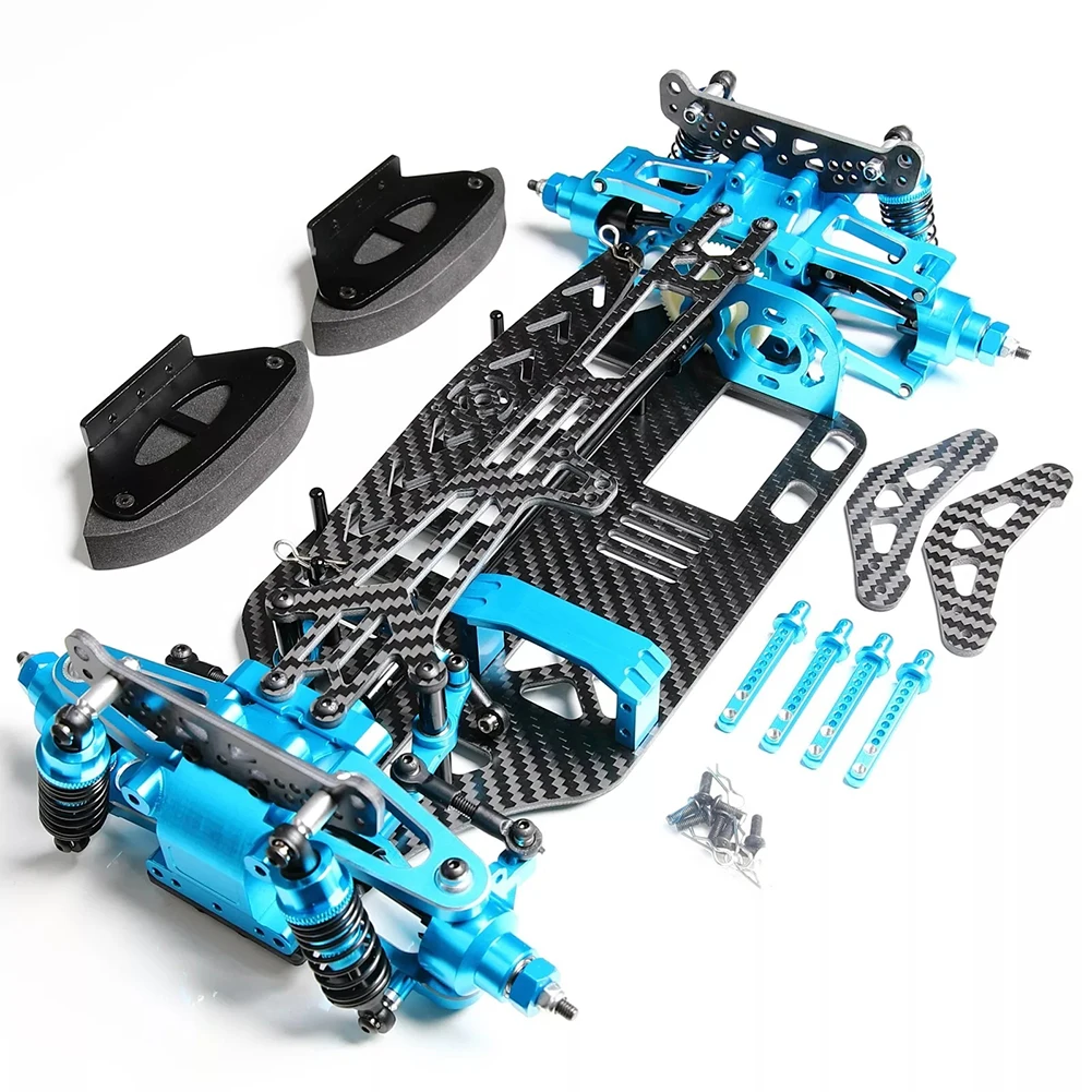 Aluminum Carbon Frame Chassis Upgrade Component for 1:10 TT01 Tamiya 1/10 RC Car