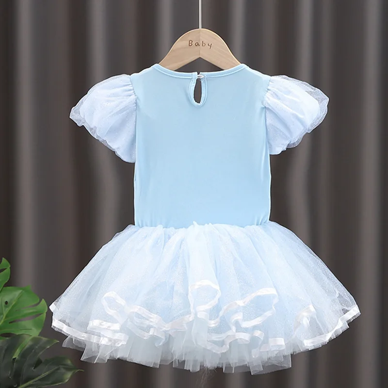 Summer Kids Girl Coaplay  Dress June 1st Children Performance Princess Anna Dresses Ballet Dance Halloween Clothing K2021