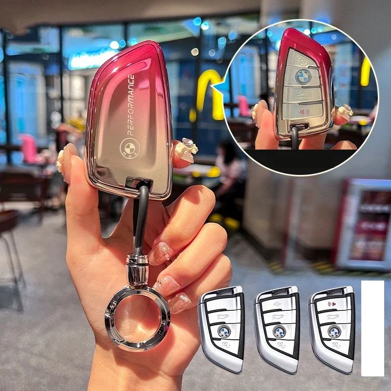 Soft TPU Car Key Case Cover Shell keyring For BMW X3 X1 X2 X4 X5 X6 F30 F34 F10 F20 G20 G30 G01 G02 G05 F15 F16 1 3 5 7 Series