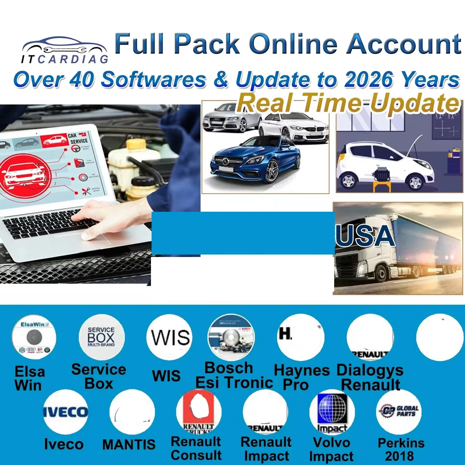 2026 Cuenta en línea de paquete completo para caja de servicio Haynes PRO W-IS de datos automáticos para COCHE TRUCKS y FUNCAS