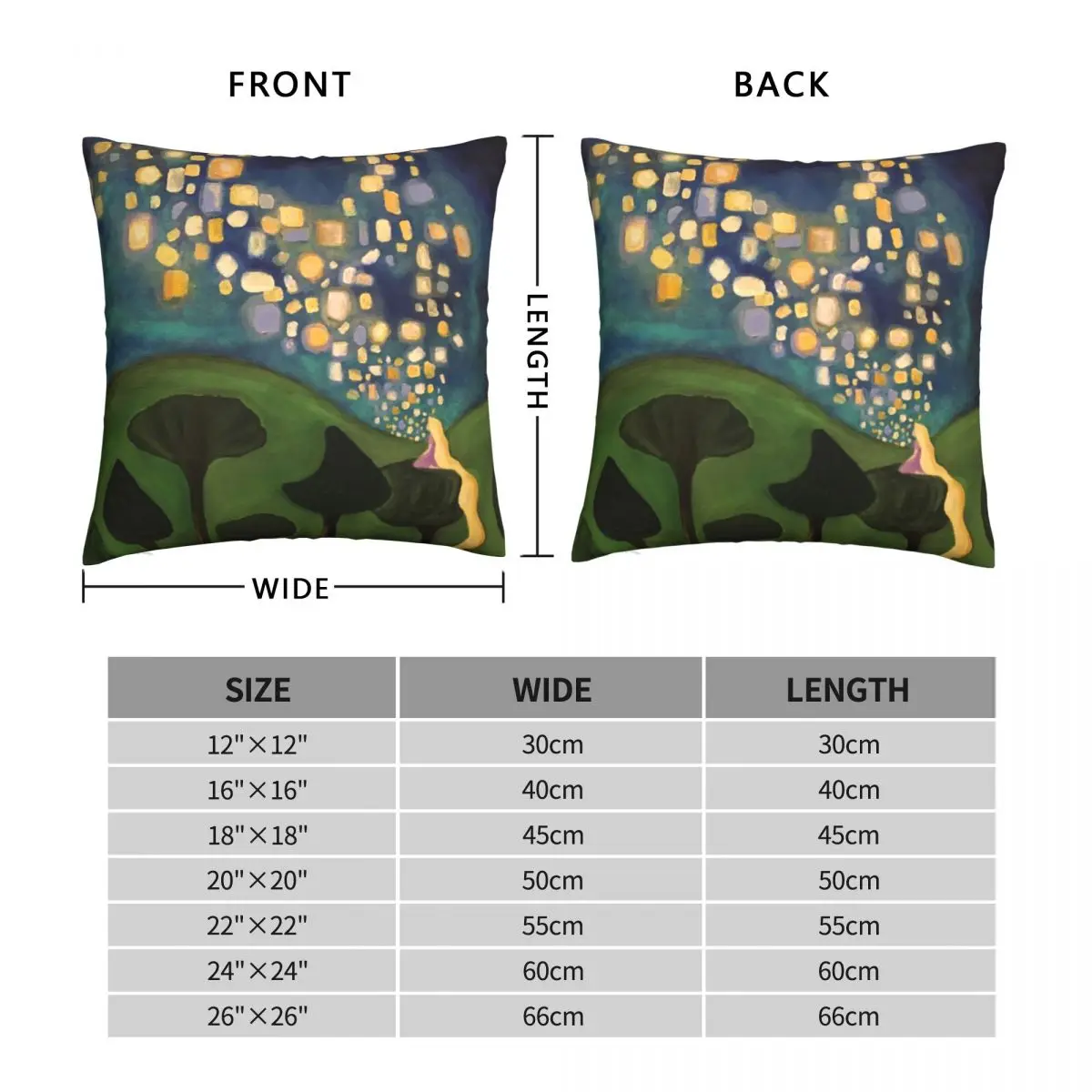 Tangled Floating Lanterns Square Pillowcase Polyester Linen Velvet Creative Zip Decor Pillow Case Sofa Cushion Cover Wholesale