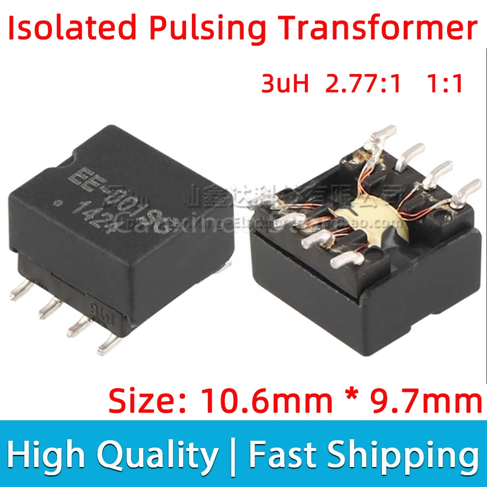 

5pcs EE-001SG SMD 500V Isolated High Frequency Signal Pulsing Isolation Transformer 2.77:1 1:1 3uH Filter Power Transformer