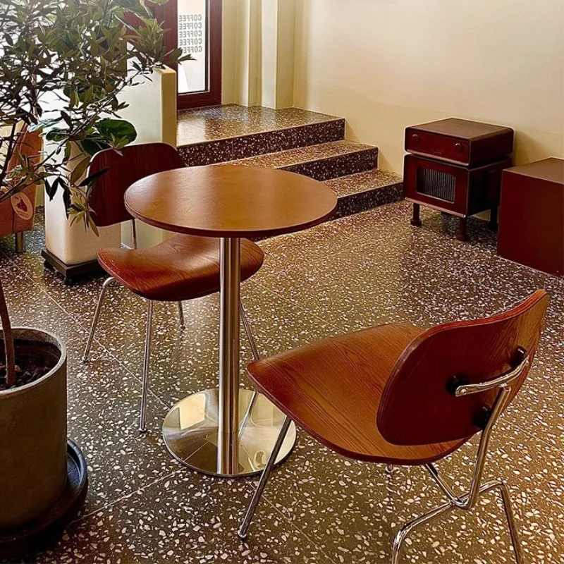 Mesa de comedor de restaurante Birchwood, mesa de cafetería de nogal, escritorio de comida minimalista coreano, mesa de casa de té de carga fuerte