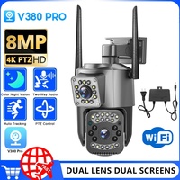 V380 Pro Wifi IP Camera 8MP Dual Lens PTZ Night Vision Outdoor Webcam Alarm Smart Home CCTV Security Protection Monitor