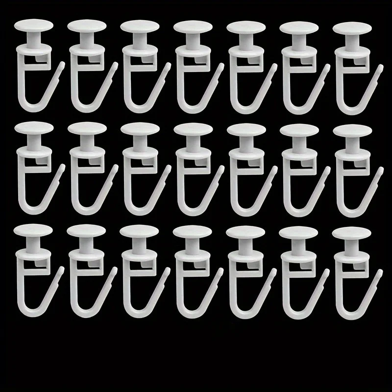 Curtain Track Rollers with Lockable Hooks, Easy Glide Curtain Hangers with Large Opening for Effortless Curtain