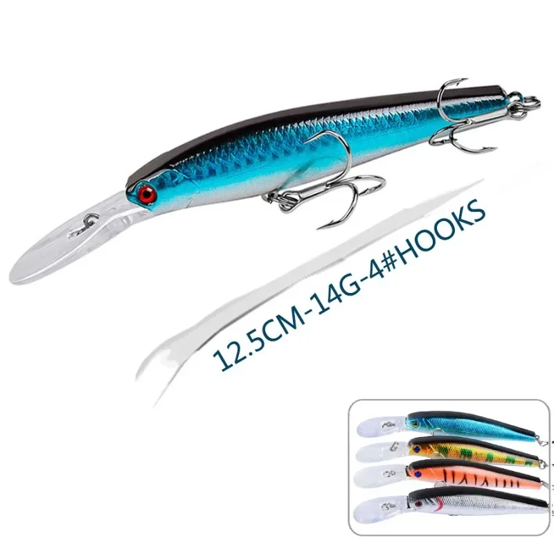 

1pcs Crankbaits Fishing Lures 12.5cm 14g Hard Bait Artificial Wobblers For Pike Trolling Jerkbait Minnow Fishing Tackle Swimbait