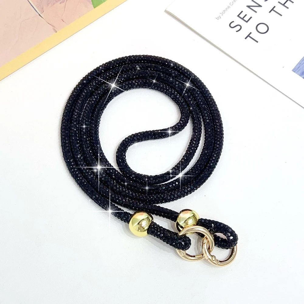 Glitter Crystal Rhinestone Phone Lanyard Crossbody Neck Strap Long phone strap Anti-Lost phone shoulder chain