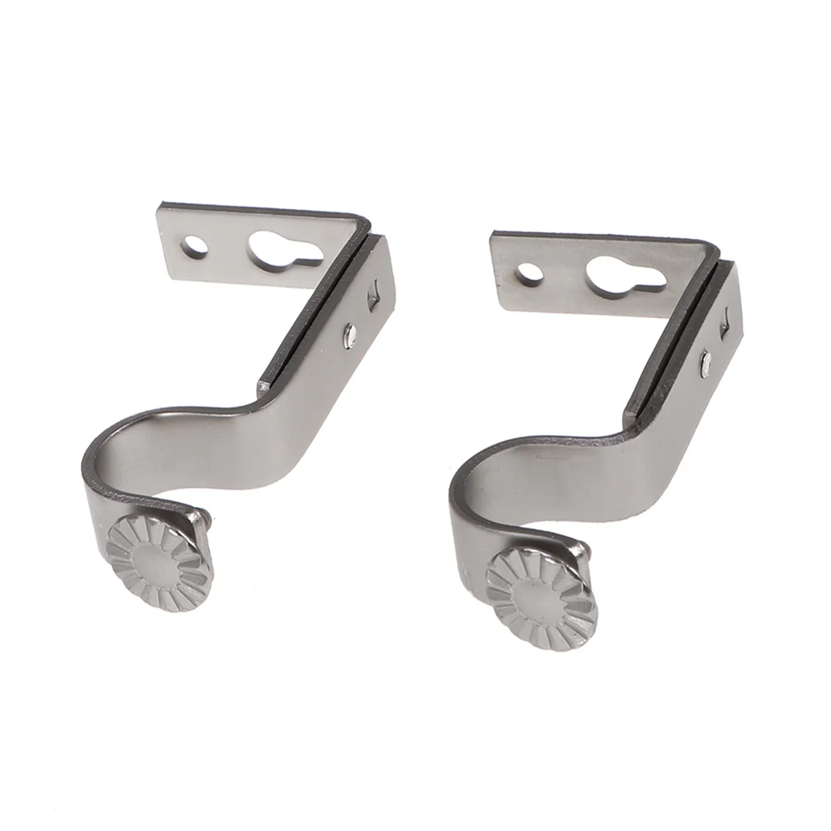 

2Pcs 18-22mm Adjustable Curtain Holders Style Easy Install Firm Grip Drapery Rod Bracket Matte Nickel-Plated