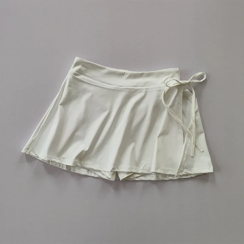 

Sports Yoga Skirt Badminton Tennis Skirt Pants Half-body Quick Drying Pocket Skirt Side Split Strap Skirt Pants For Outwear