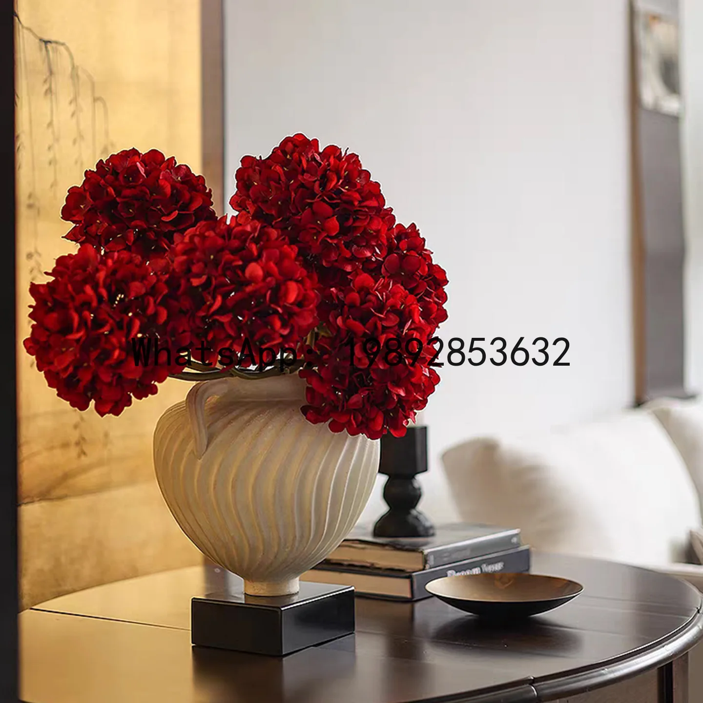 XL White Flower Pot High Aesthetic Living Room Homestay Versatile Artistic High-End Home Decor
