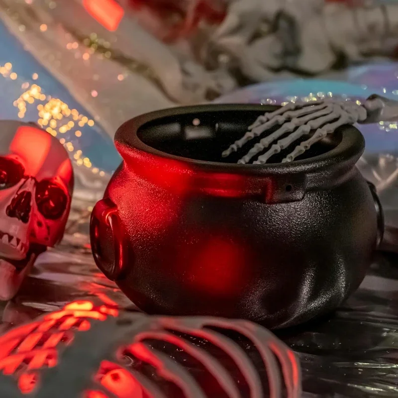 Large Black Witch's Cauldron Plastic Candy Bucket for Halloween  St. Patrick's Day Decorations,Perfect for Porch Yard Parties