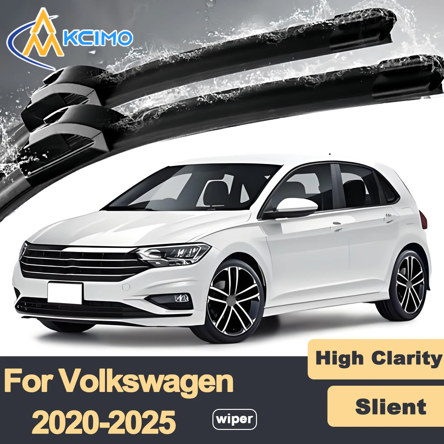

Premium Rubber Durable Silent Windshield Wiper Blades 2pcs for Volkswagen Golf Mk8 CD1 CG5 2020-2025 Front Wiper Blades Set