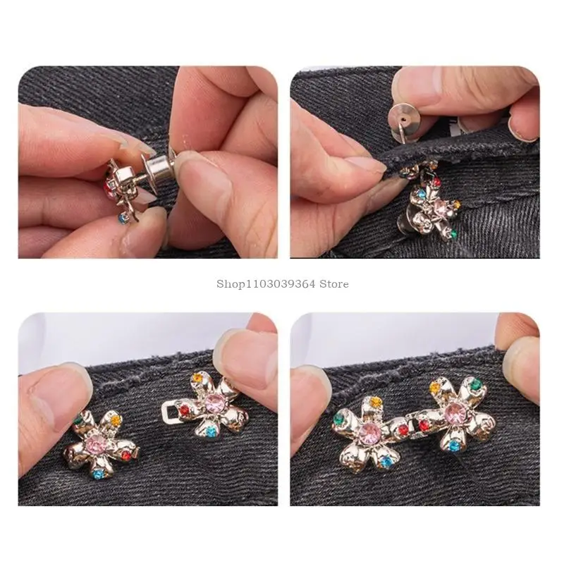 Цветочная талия затянуть штифты для брюк на талию кнопку кнопки защелк