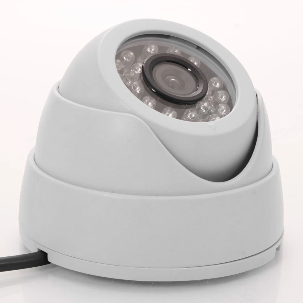 Kamera keamanan 1200TVL 3.6mm 24 LED luar ruangan, kamera keamanan dengan penglihatan malam IR, Monitor kamera CCTV, hitam/putih, Pak 1/2